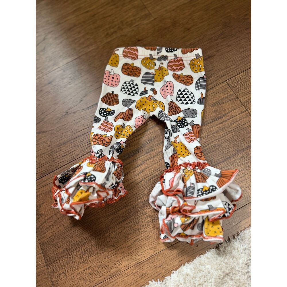 Marie Nicole Baby Girl Pumpkin Flare Ruffle Bottom Pants 3-6 Month